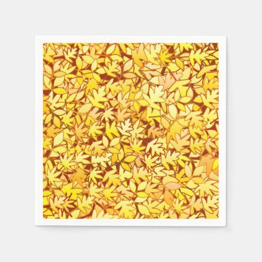Autumn-bladeren, gouden geel servetten (Voorkant)