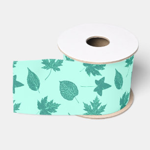 Autumn bladeren - turquoise en aqua grosgrain lint