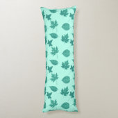 Autumn bladeren - turquoise en aqua lichaamskussen (Achterkant (Verticaal))