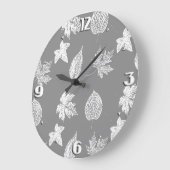 Autumn bladeren - zilvergrijs en wit grote klok (Hoek)