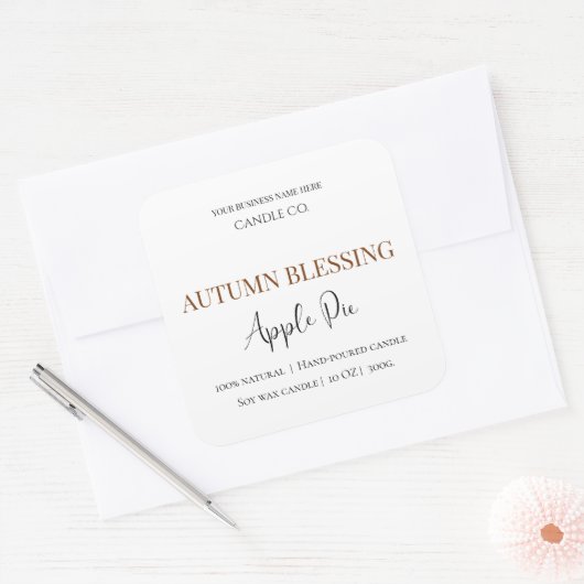Autumn Blessing Apple Pie | Fall Candle Label  (Envelop)