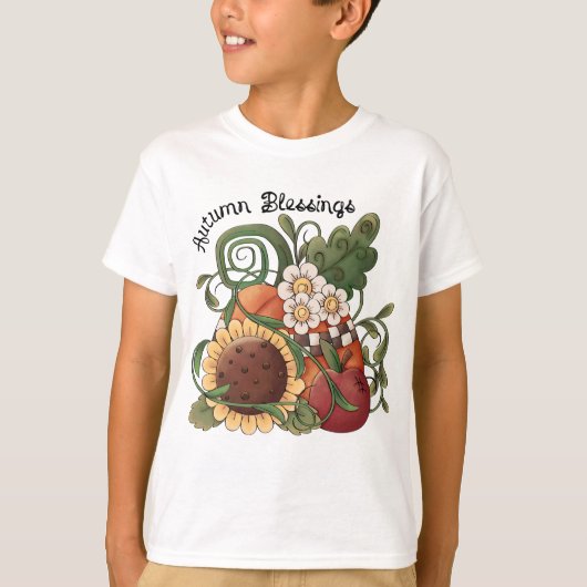 Autumn Blessings Herfst Harvest T-shirt (Voorkant)