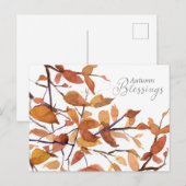 Autumn Blessings Herfst Tree Waterverf Feestdagenkaart (Voorkant / Achterkant)