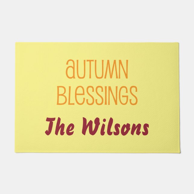 Autumn Blessings Yellow en Burgundy Deurmat (Voorkant)