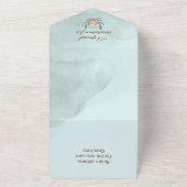 Autumn Blue Pumpkin en Ginkgo Wedding All In One Uitnodiging (Buitenkant)