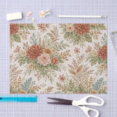 Autumn Blush Garden Floral Pattern Tissuepapier (Craft)