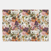 Autumn Blush Rozen Burgundy & Copper Floral Inpakpapier Vel (Voorkant 2)