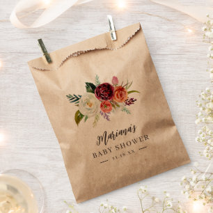 Autumn Boho bloeit gepersonaliseerd Baby shower Bedankzakje