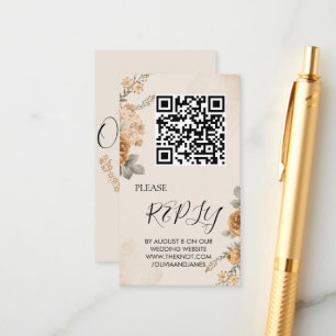 Autumn Boho Blooms   Carte de boîtier Mariage mode