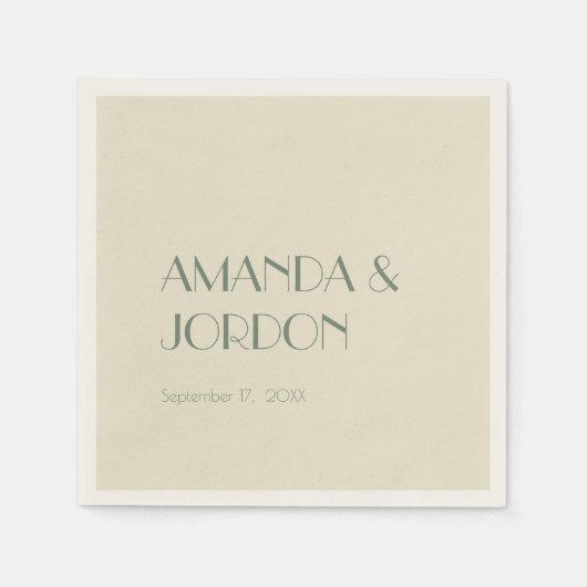 Autumn Boho Deco | Cream Wedding Cocktail Servet (Voorkant)