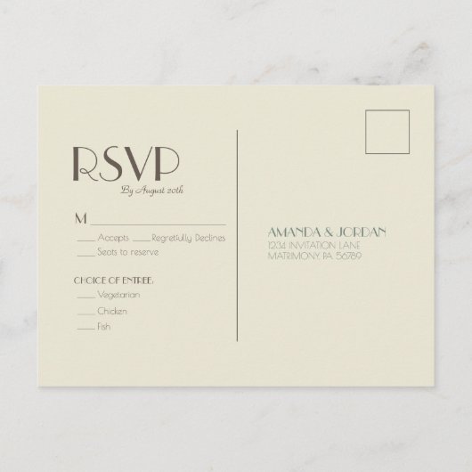 Autumn Boho Deco | RSVP van het Cream Wedding Uitnodiging Briefkaart (Achterkant)
