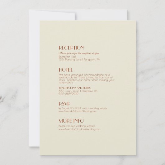 Autumn Boho Deco | Rust in één bruiloft Kaart (Achterkant)