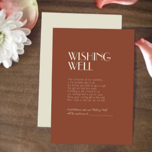 Autumn Boho Deco   Rust Wedding Wishing Well Informatiekaartje