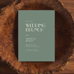 Autumn Boho Deco   Sage Green Wedding Brunch Kaart