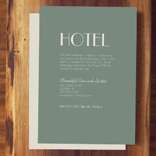 Autumn Boho Deco   Sage Green Wedding Hotel Informatiekaartje