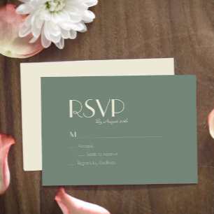 Autumn Boho Deco   Sage Green Wedding Meal Choice RSVP Kaartje