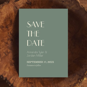 Autumn Boho Deco   Sage Green Wedding Save The Date