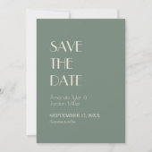 Autumn Boho Deco | Sage Green Wedding Save The Date (Voorkant)