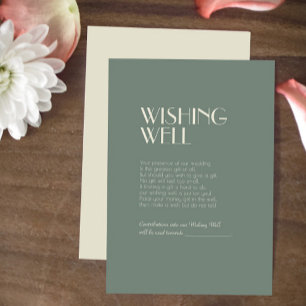 Autumn Boho Deco   Sage Green Wedding Wishing Well Informatiekaartje