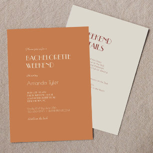 Autumn Boho Deco   Terracotta Bachelorette Weekend Kaart