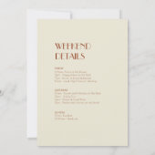 Autumn Boho Deco | Terracotta Bachelorette Weekend Kaart (Achterkant)