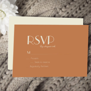 Autumn Boho Deco Terracotta Wedding Meal Choice RSVP Kaartje
