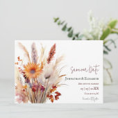 Autumn Boho Floral | Wit De datum opslaan Save The Date (Staand voorkant)