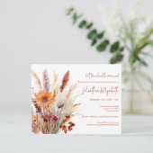 Autumn Boho Floral | Witte repetitie diner Kaart (Staand voorkant)