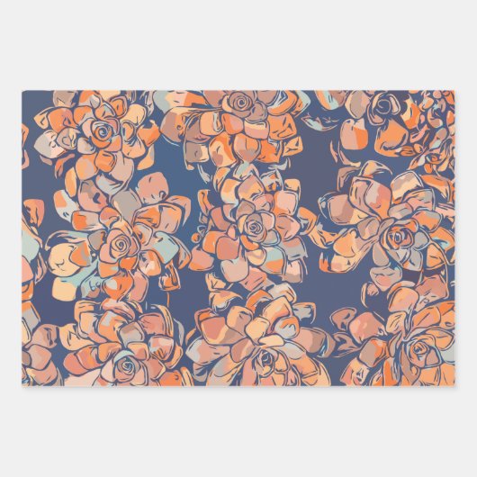 Autumn Botanicals in de "Earthy Neutrals" en "Navy Inpakpapier Vel (Voorkant)