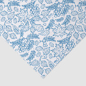 Autumn Botanische bladeren Blauwe Witte ontkoppeli Tissuepapier (Detail)