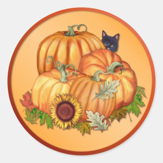 Autumn Bounty Ronde Sticker (Voorkant)
