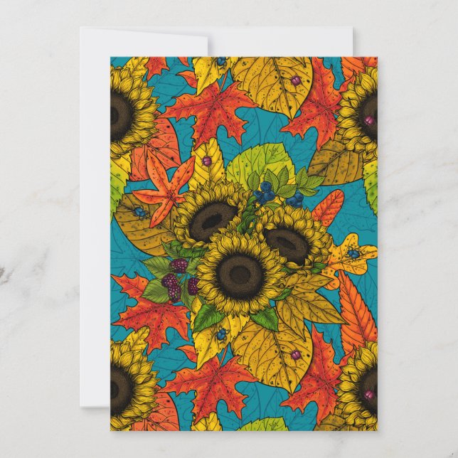 Autumn bouquet op blauw (Voorkant)