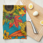 Autumn bouquet op blauw theedoek (Quarter Fold)