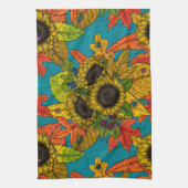 Autumn bouquet op blauw theedoek (Verticaal)