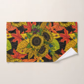 Autumn bouquet op zwart bad handdoek (Handdoek)
