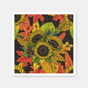 Autumn bouquet op zwart servet