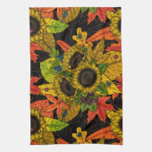 Autumn bouquet op zwart theedoek (Verticaal)