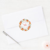 Autumn Bouquet Pattern Adresetiketten Ronde Sticker (Envelop)