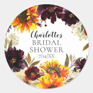 Autumn Bouquet Sunflower Vrijgezellenfeest Ronde Sticker