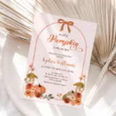 Autumn Bow Little Pumpkin Baby shower Kaart