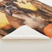 Autumn Boxer Dog Sherpa Deken (3/4)