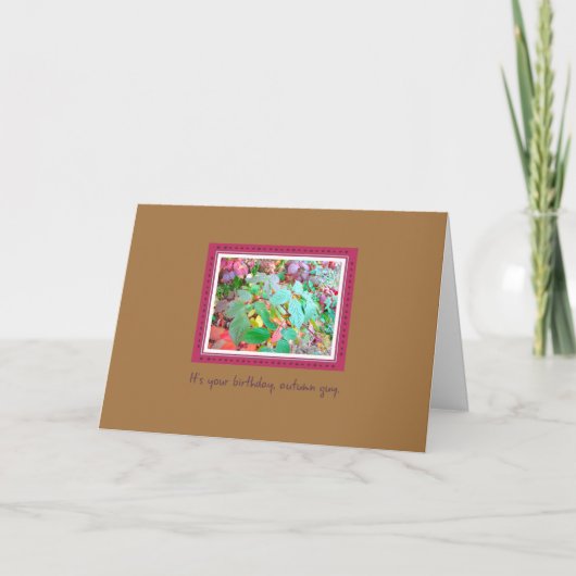 Autumn Bramble Guy Birthday Kaart (Voorkant)