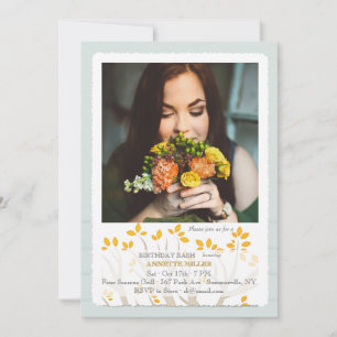 Autumn Branch Photo Invitation Kaart
