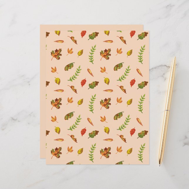 Autumn Breeze Flat Paper Sheet (Voorkant / Achterkant in situ)