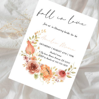 Autumn Bride Shower Party - Fall in Love Bride Kaart