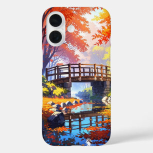 Autumn Bridge Serenity iPhone 16 Hoesje
