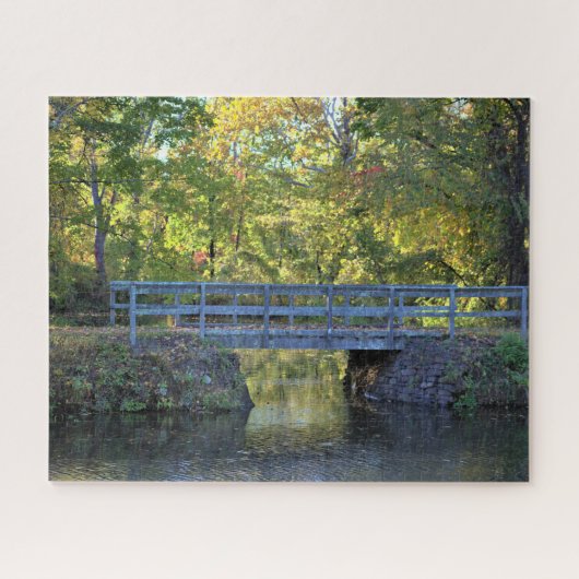 Autumn Bridge Waterscape Puzzle Legpuzzel (Horizontaal)