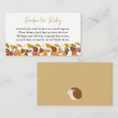 Autumn Brown Hedgehog Baby shower Boekaanvraag Informatiekaartje (Voorkant / Achterkant)