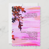 Autumn Brown Oranje Leaves Swirl Pink Weddenschap Kaart (Achterkant)