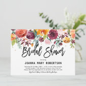 Autumn Burgundy Blush Floral Blossom Vrijgezellenf Kaart (Staand voorkant)